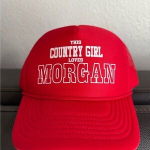 Red custom Morgan Wallen trucker hat